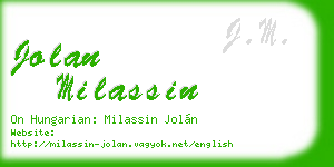 jolan milassin business card